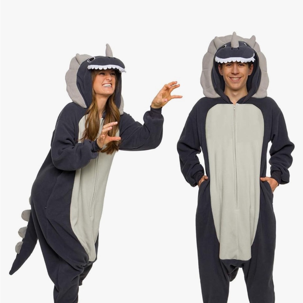 Unisex XXL extra extra large, triceratops dinosaur onesie costume